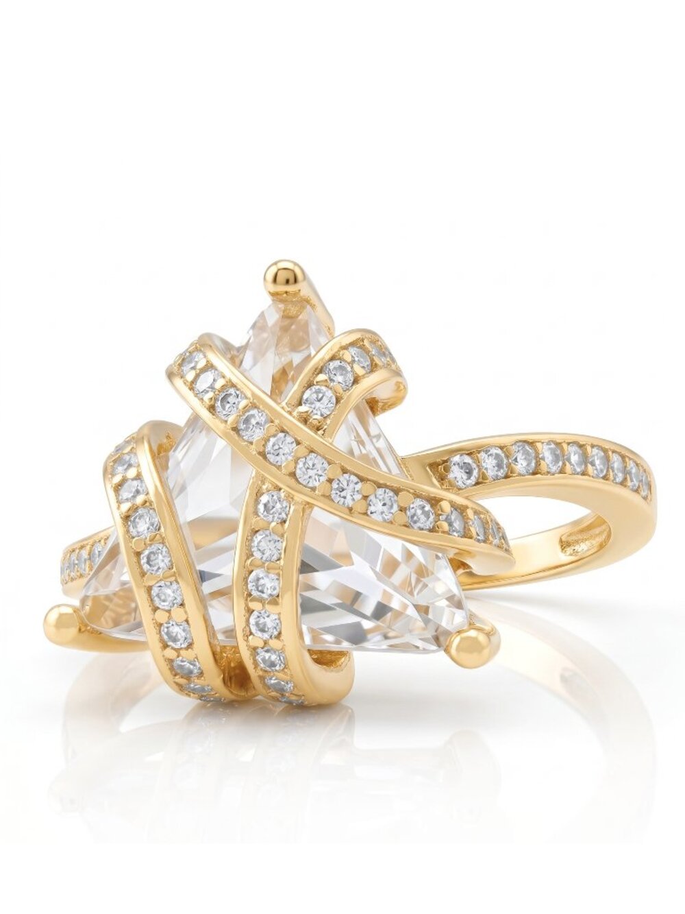 Gold Trillion Ring, Charmed Aroma, 925 Sterling Silver finished in 10k gold